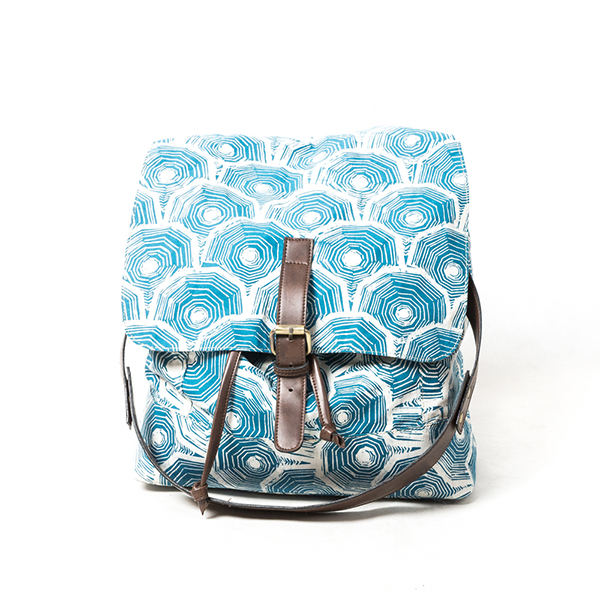 Blue Scale Batik Fractal Backpack