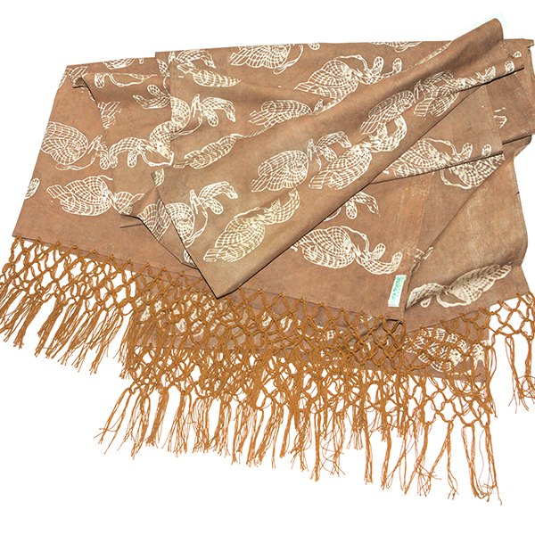 Brown Elang Melayang Sofa Throw Batik Fractal Home Decor