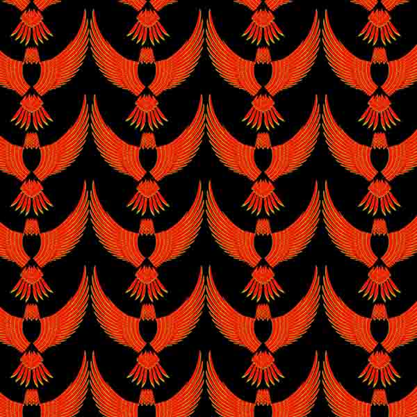 Thumbnail Motif Batik Fractal Garuda Wutuh Kain Hitam Merah