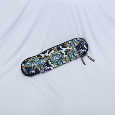 Biru Putih Pencil Case Batik Fractal Merchandise