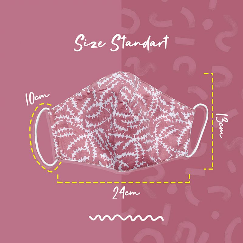 Pink Tistel Batik Fractal Mask Size Standart Dimension