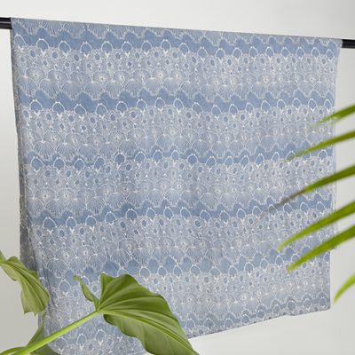 Melik Pewter Gray Tansilk Batik Fractal Textile 3