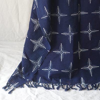 Blue star sofa throw Batik Fractal Home Decor preview